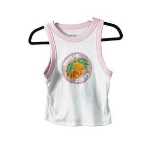 Old Navy Small Baby Tank Citrus Orange Zesty Muscle Tee Coquette Novelty Summer